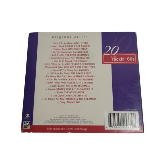 20 Best of Rockin' 60's by Various Artists (CD, Jun-2004, Madacy) Tested & Works - Picture 3 of 3